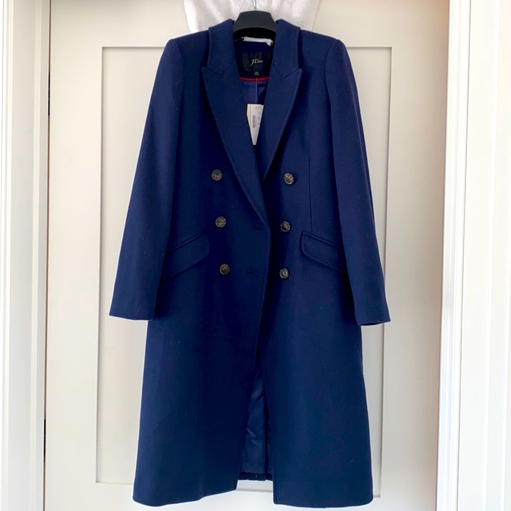 J. Crew Wool Cashmere Coat (Navy)